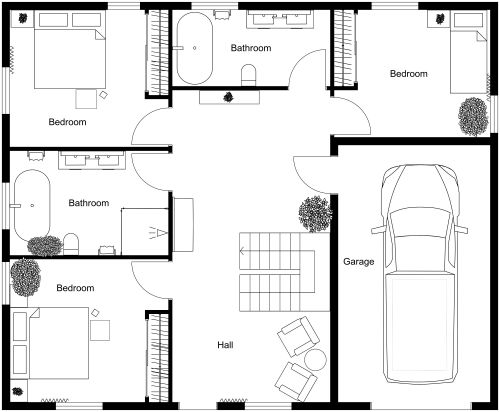 2 Story Reverse Floor Plan