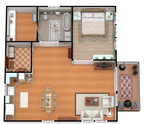 One Story Retirement Small House Floor Plan