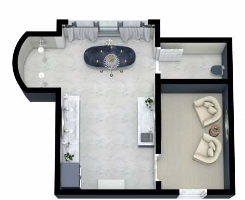 Transitional Bathroom Layout