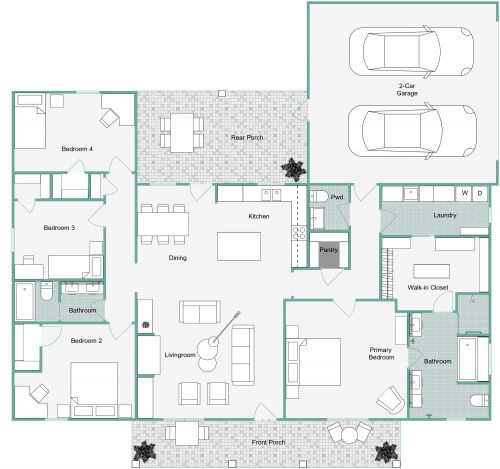 1900 sq ft House Plan