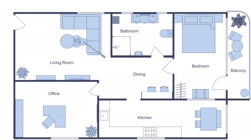 900 sq ft Apartment Floor Plan