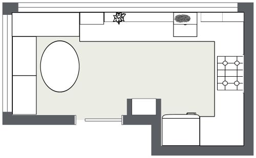 Counter Space with a Peninsula Breakfast Bar