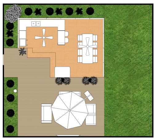 U-Shaped Outdoor Kitchen