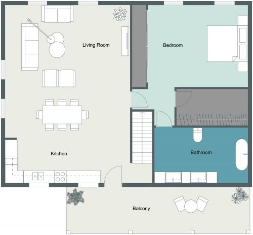 30x40 House Plan with Loft