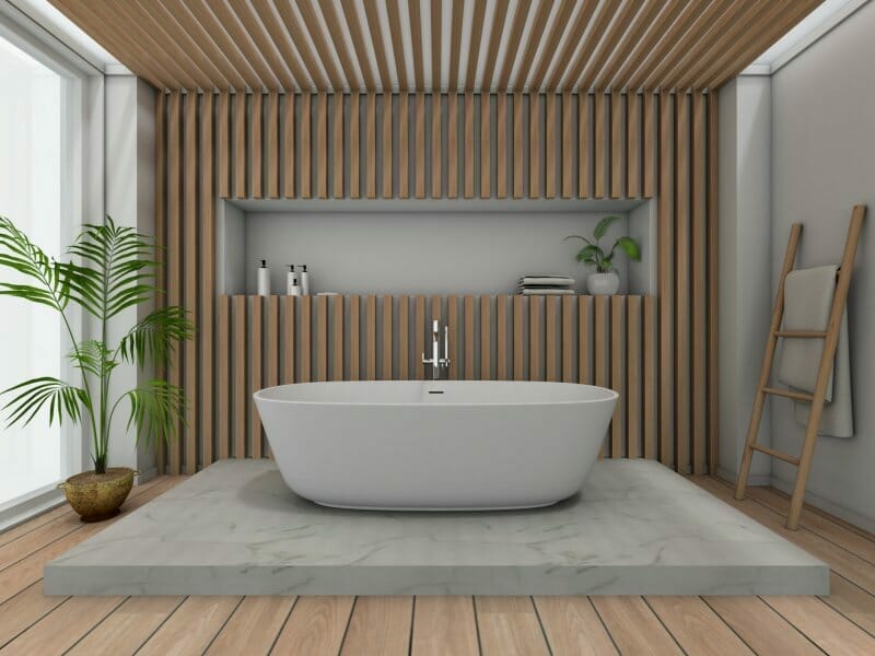 Bathroom in neutral beige colors